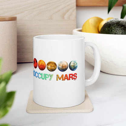 Occupy Mars Coloured Mug