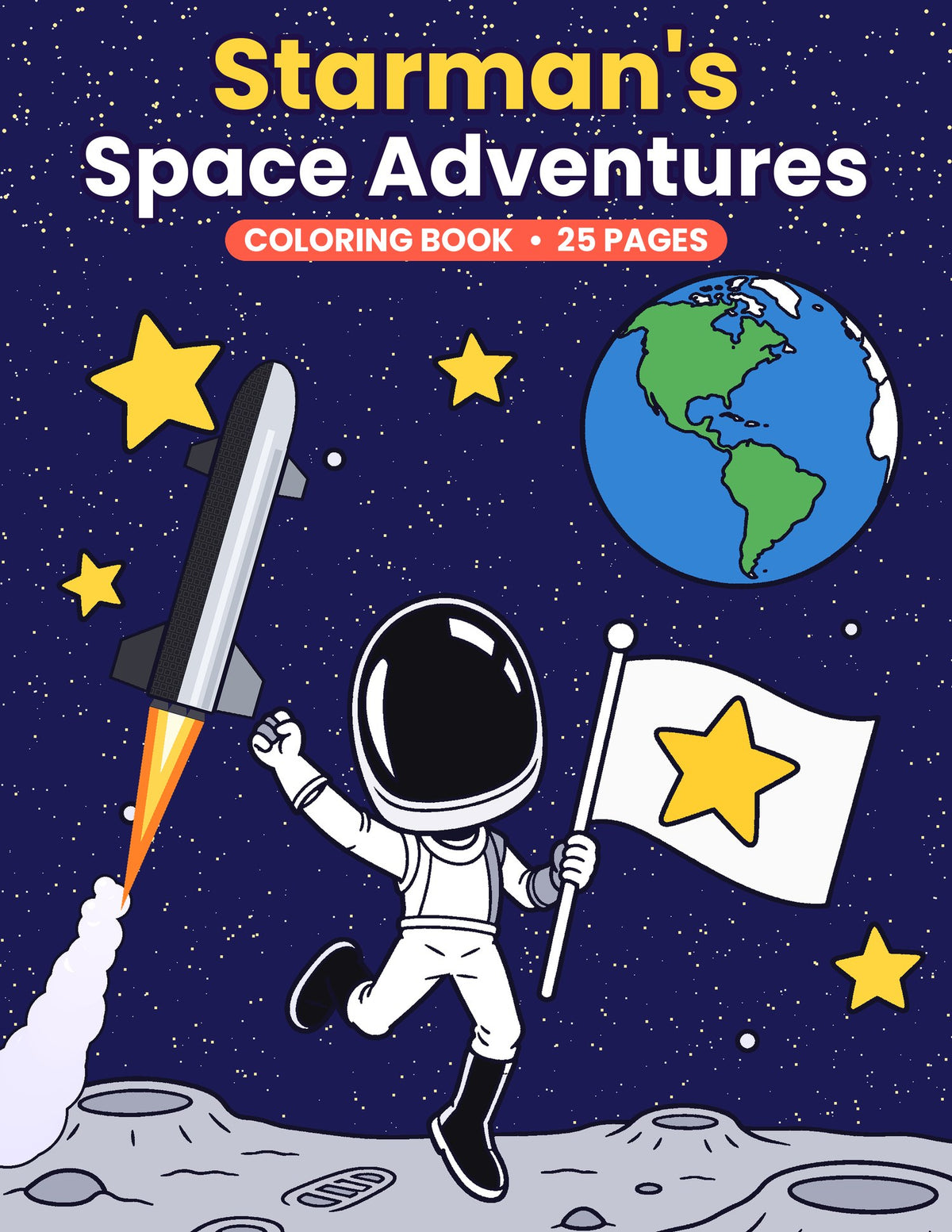 Starman's Space Adventures Coloring Book for Kids | SpaceX Fanstore