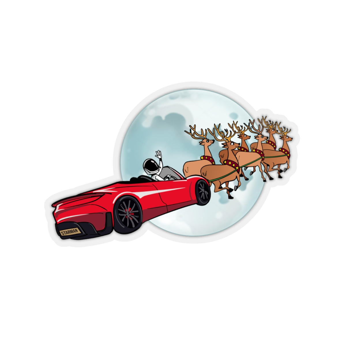 Starman Santa Sticker - SpaceX Fanstore